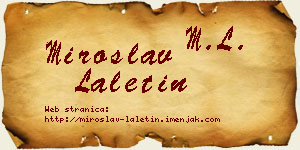 Miroslav Laletin vizit kartica